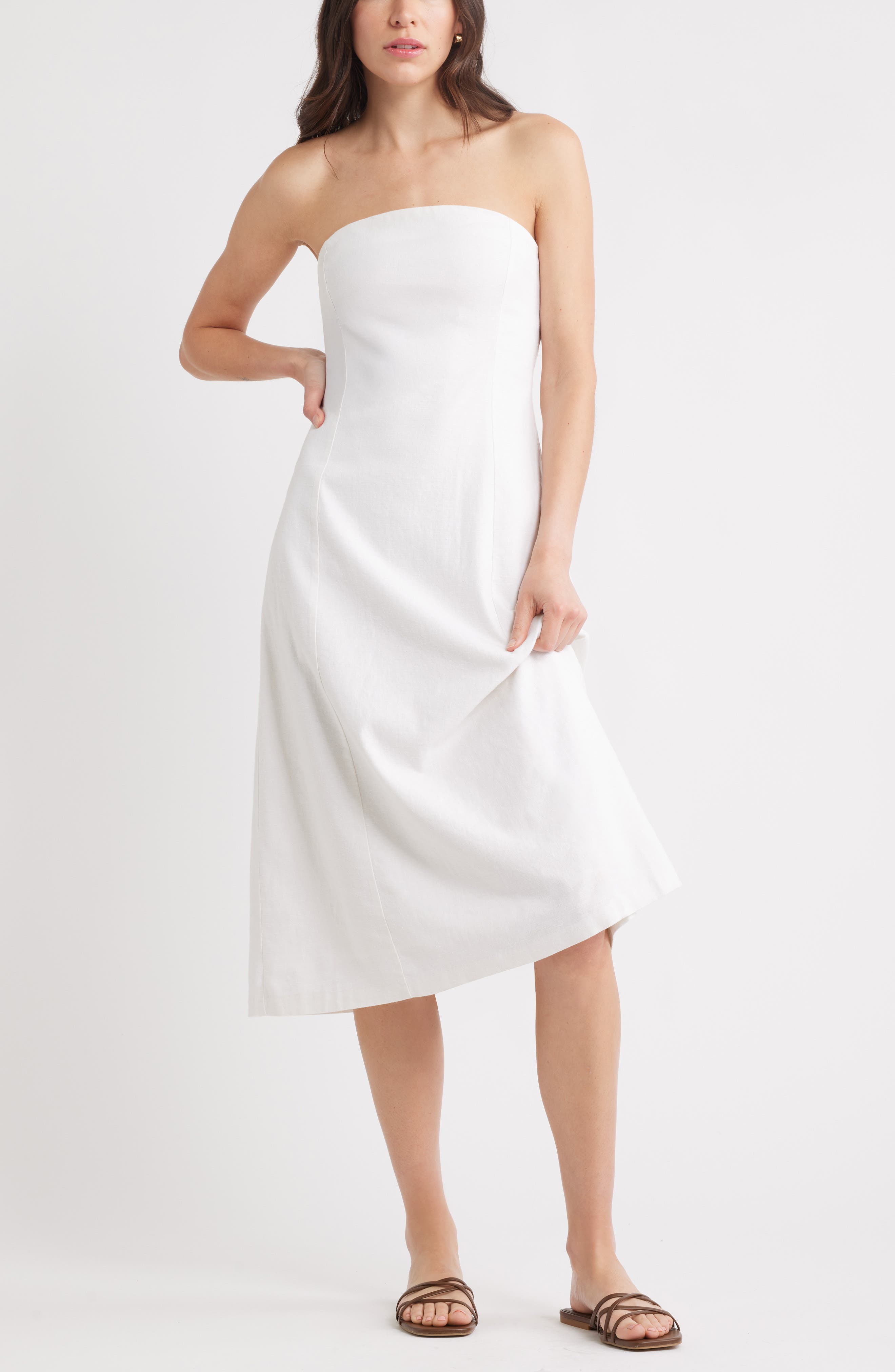 Open Edit Korva Slide Sandal, Alternate, color, Brown Chocolate