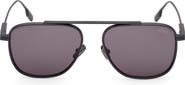 ZEGNA 57mm Geometric Sunglasses