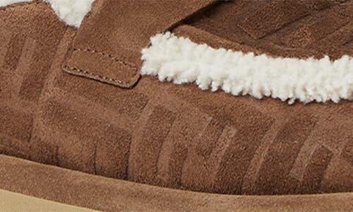 Fendi Après Chic Ff Logo Genuine Shearling Lined Clog In Brown