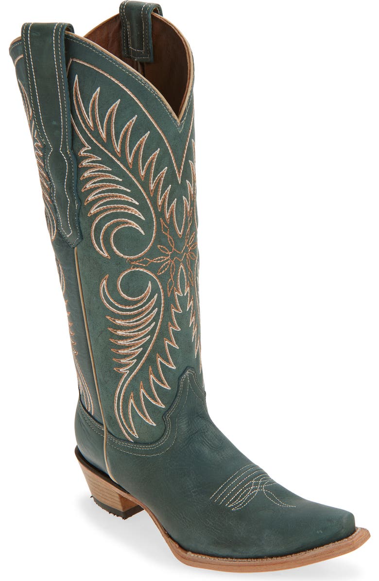 CIRCLE G Contrast Embroidery Tall Western Boot, Main, color,