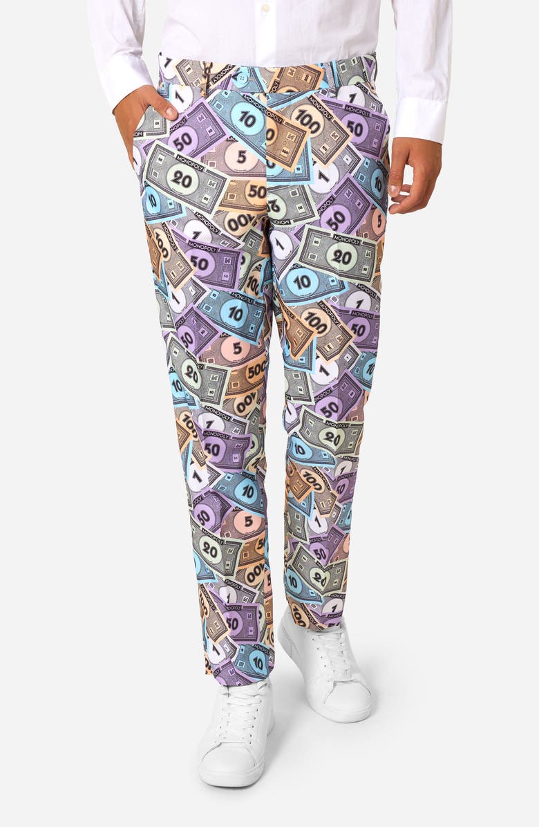 OppoSuits x Monopoly Slim Fit Two-Piece Suit & Tie Set, Alternate, color, Black