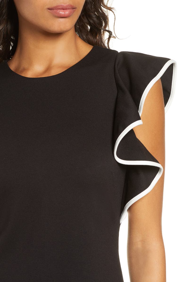 Eliza J Ruffle Sleeve Sheath Dress, Alternate, color, 