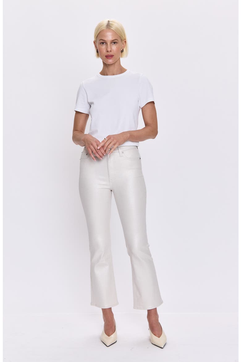 Lennon Coated High Waist Ankle Bootcut Jeans, Alternate, color, IVORY LUSTER