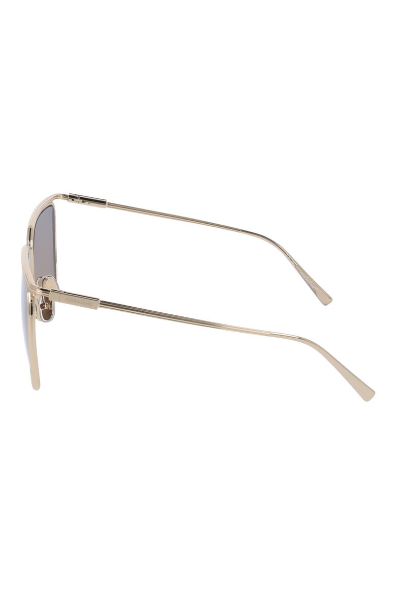 58mm Gradient Modified Rectangular Sunglasses, Alternate, color, GOLD/ BROWN GRADIENT