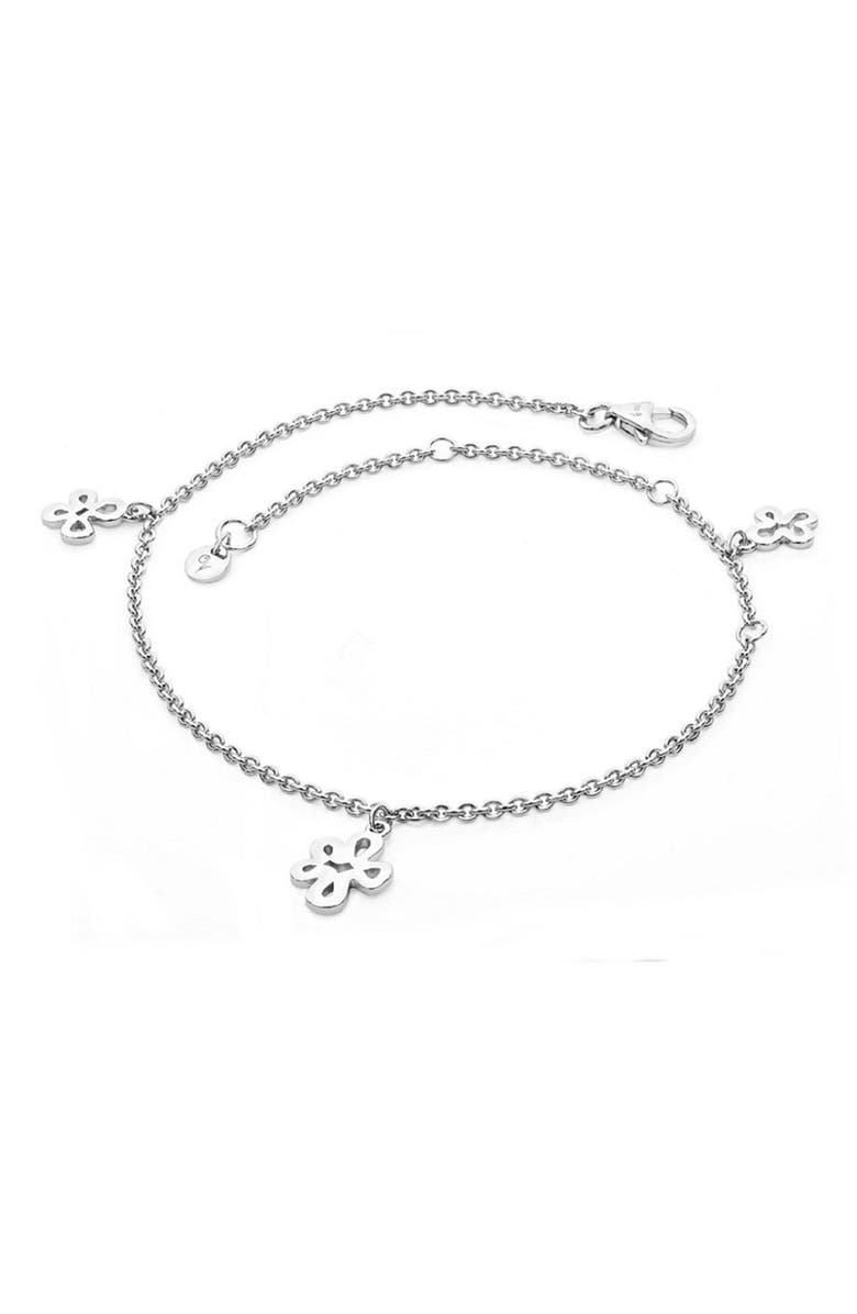Lucy Quartermaine Open Splash Anklet, Main, color, Sterling Silver