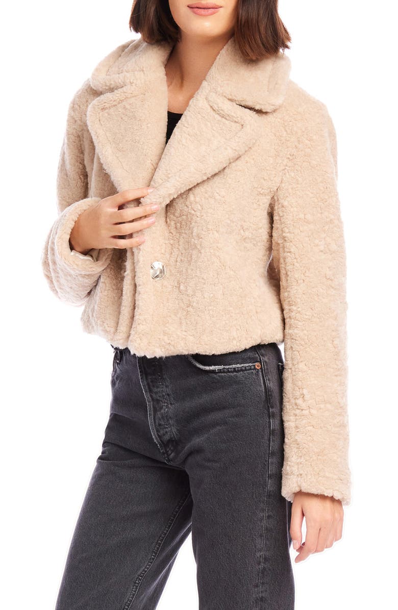 FIFTEEN TWENTY Iva Crop Faux Shearling Jacket, Alternate, color,