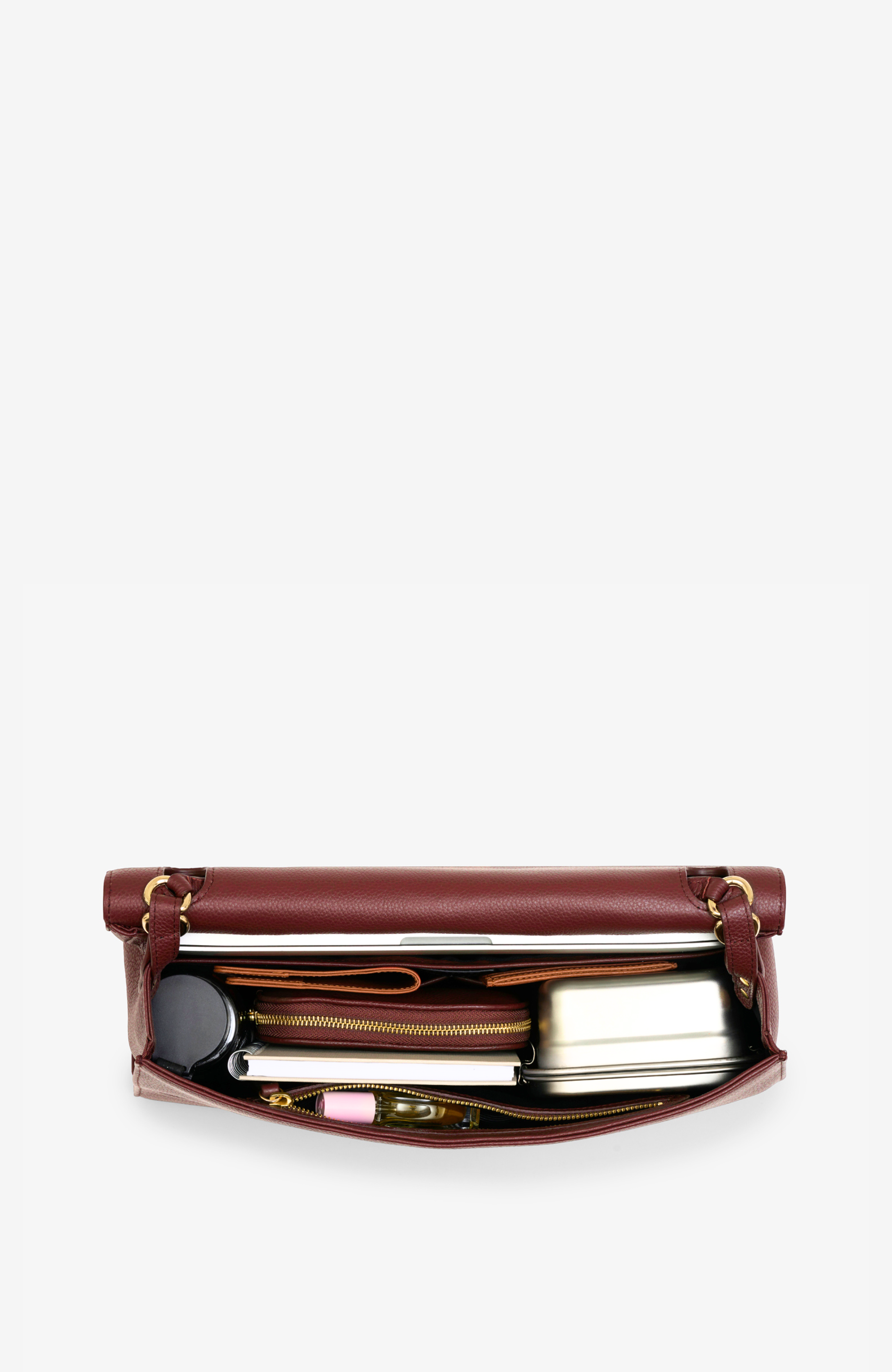 BY BANOO Signature Briefcase, Alternate, color, Burgundy/Gold
