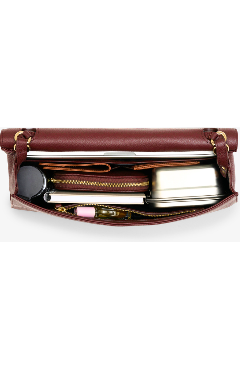 BY BANOO Signature Briefcase, Alternate, color, Burgundy/Gold