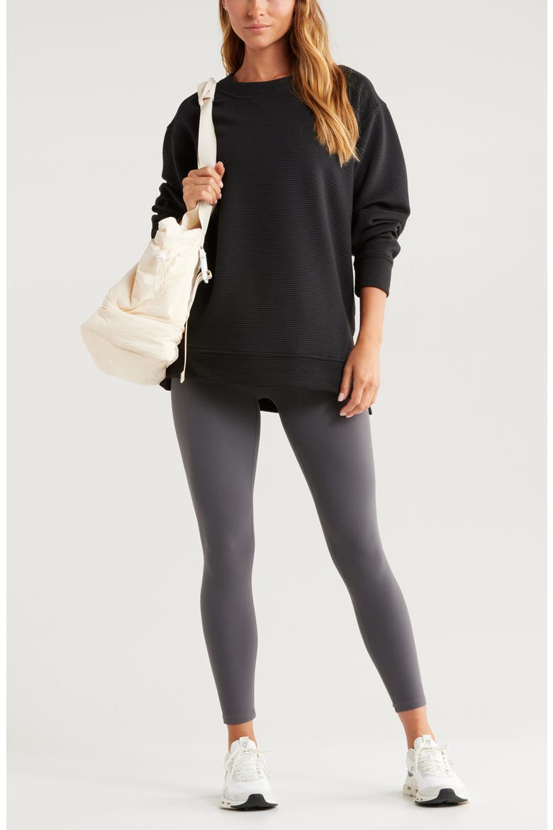 Kick Back Ottoman Knit Sweatshirt, Alternate, color, BLACK