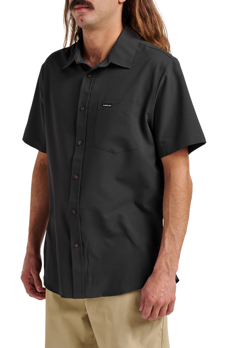 Quiksilver Allport Classic Short Sleeve Performance Button-Up Shirt, Alternate, color, Phantom