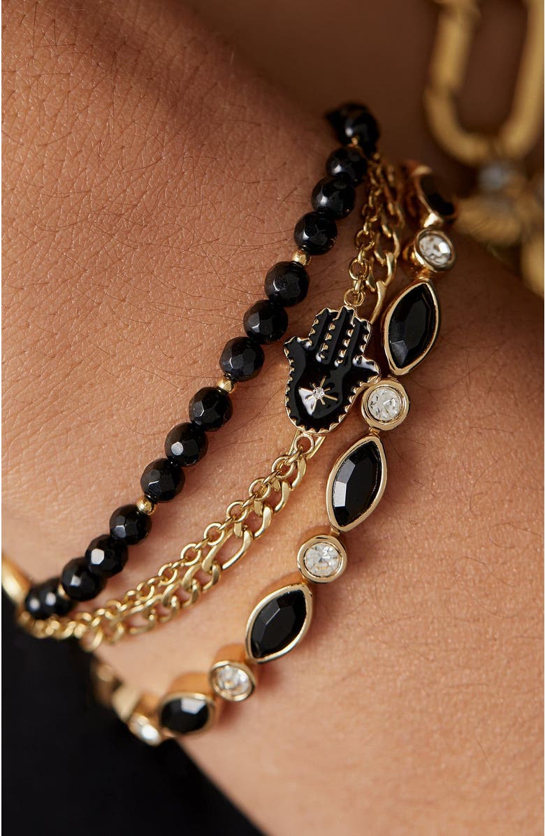 Alex and Ani Hamsa Stranded Bracelet Set, Alternate, color, Gold