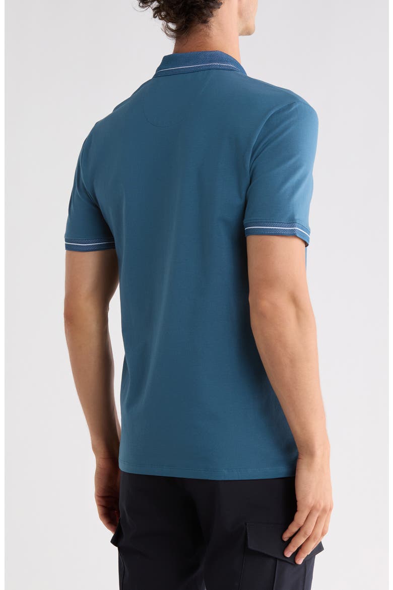 Duke Zip Polo, Alternate, color, INDIAN TEAL