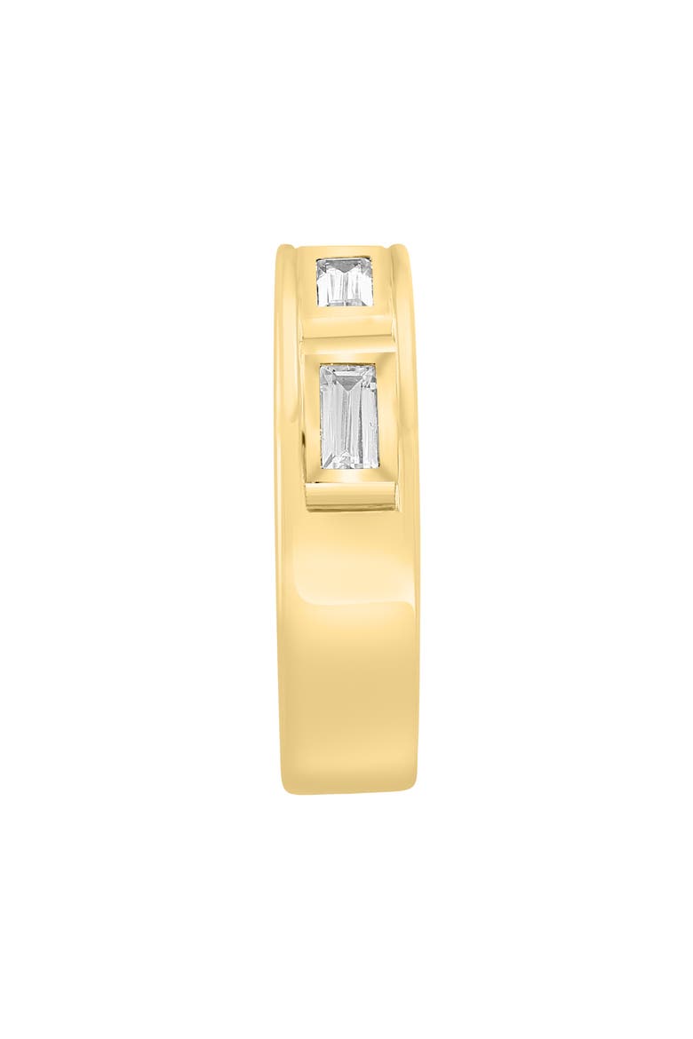 Men's 14K Gold Plated Sterling Silver Baguette Zircon Band Ring - Size 10, Alternate, color, YELLOW