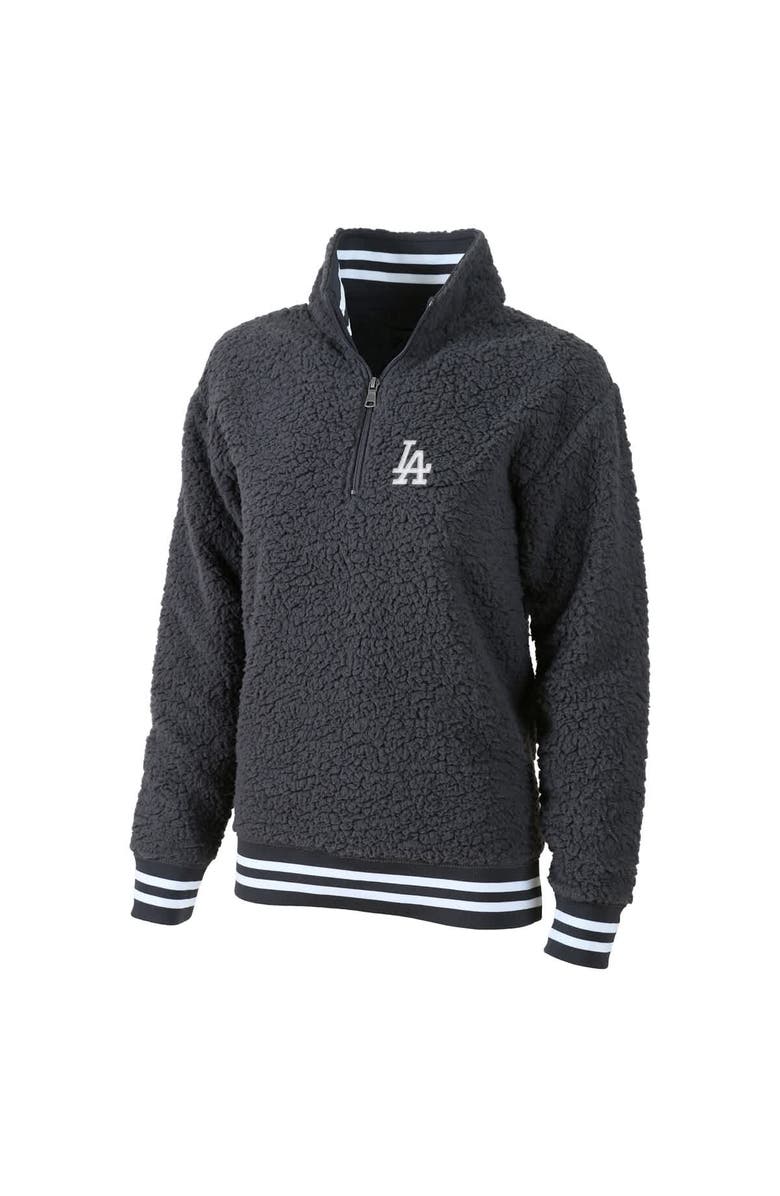 G-III 4HER BY CARL BANKS Women's G-III 4Her by Carl Banks Gray Los Angeles Dodgers Play Action Sherpa Fleece Quarter-Zip Jacket, Alternate, color, Gray