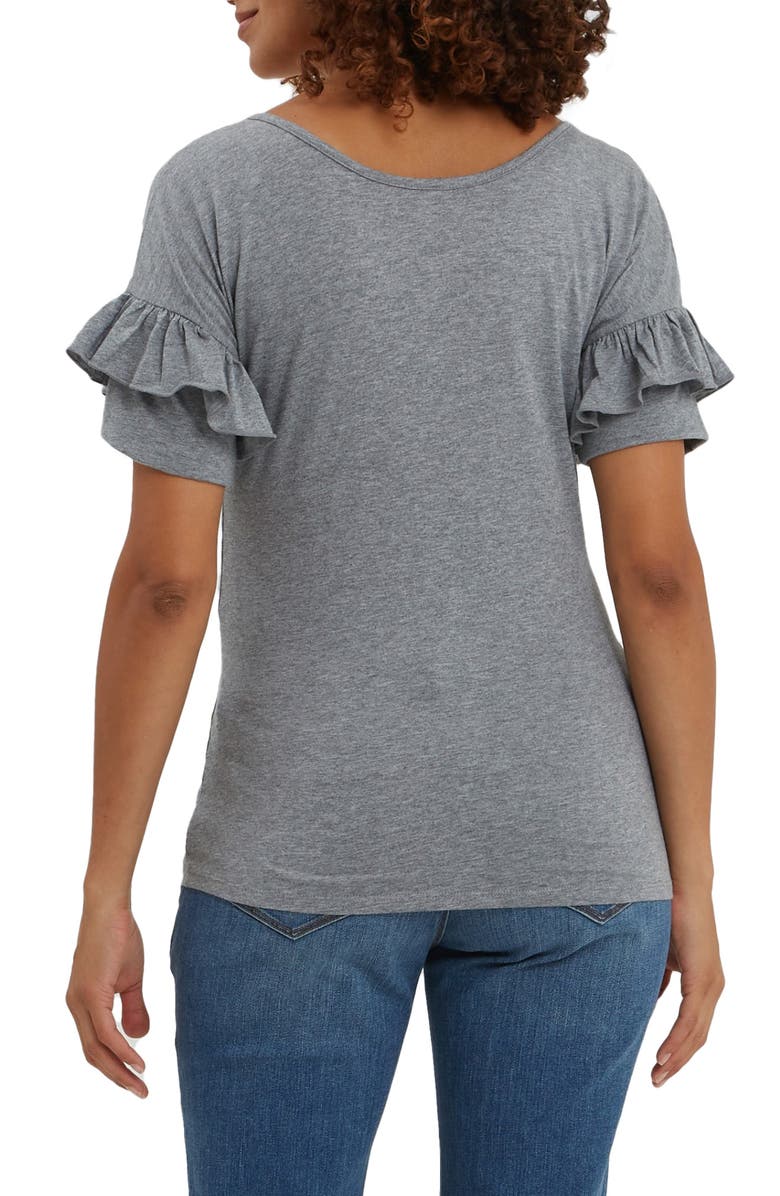 Nom Maternity Maria Ruffle Henley Maternity T-Shirt, Alternate, color,