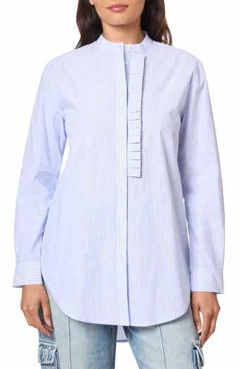 Scotch & Soda Ruffle Placket Oversize Button-Up Shirt