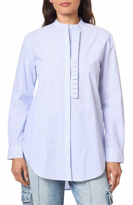 Scotch & Soda Ruffle Placket Oversize Button-Up Shirt
