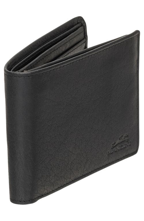 Mancini Buffalo Rfid Center Wing Wallet With Coin Pocket In Black