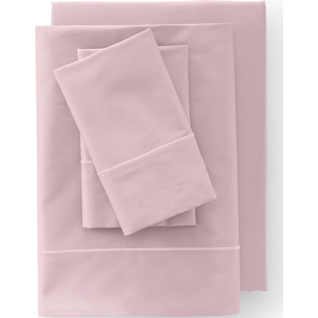 Lands' End 400 Thread Count Premium Supima Cotton No Iron Sateen Flat Bed Sheet In Faint Orchid