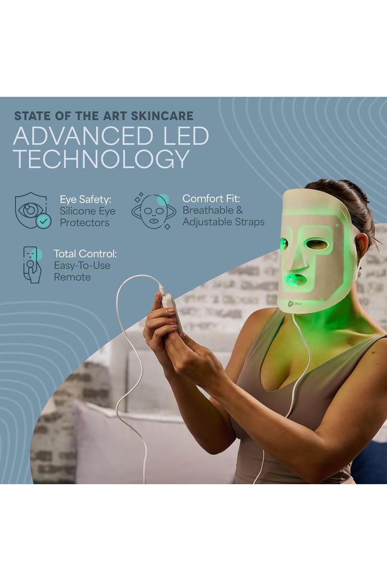 Silicone LED Face Mask Redlight therapy with RBG light Portable LED mask, Alternate, color, White