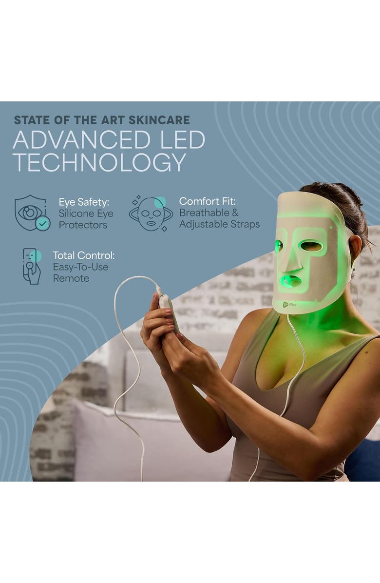 Lifepro Silicone LED Face Mask Redlight therapy with RBG light Portable LED mask, Alternate, color, White