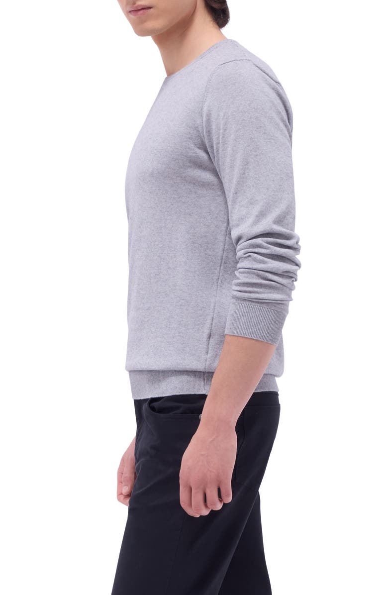 Bugatchi Cotton & Cashmere Crewneck Sweater, Alternate, color, Platinum