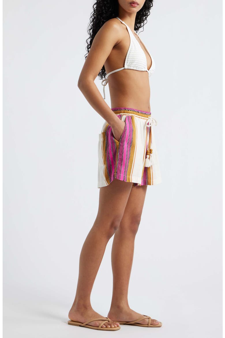 Cotton Blend Cover-Up Drawstring Shorts, Alternate, color, NATURAL PINK