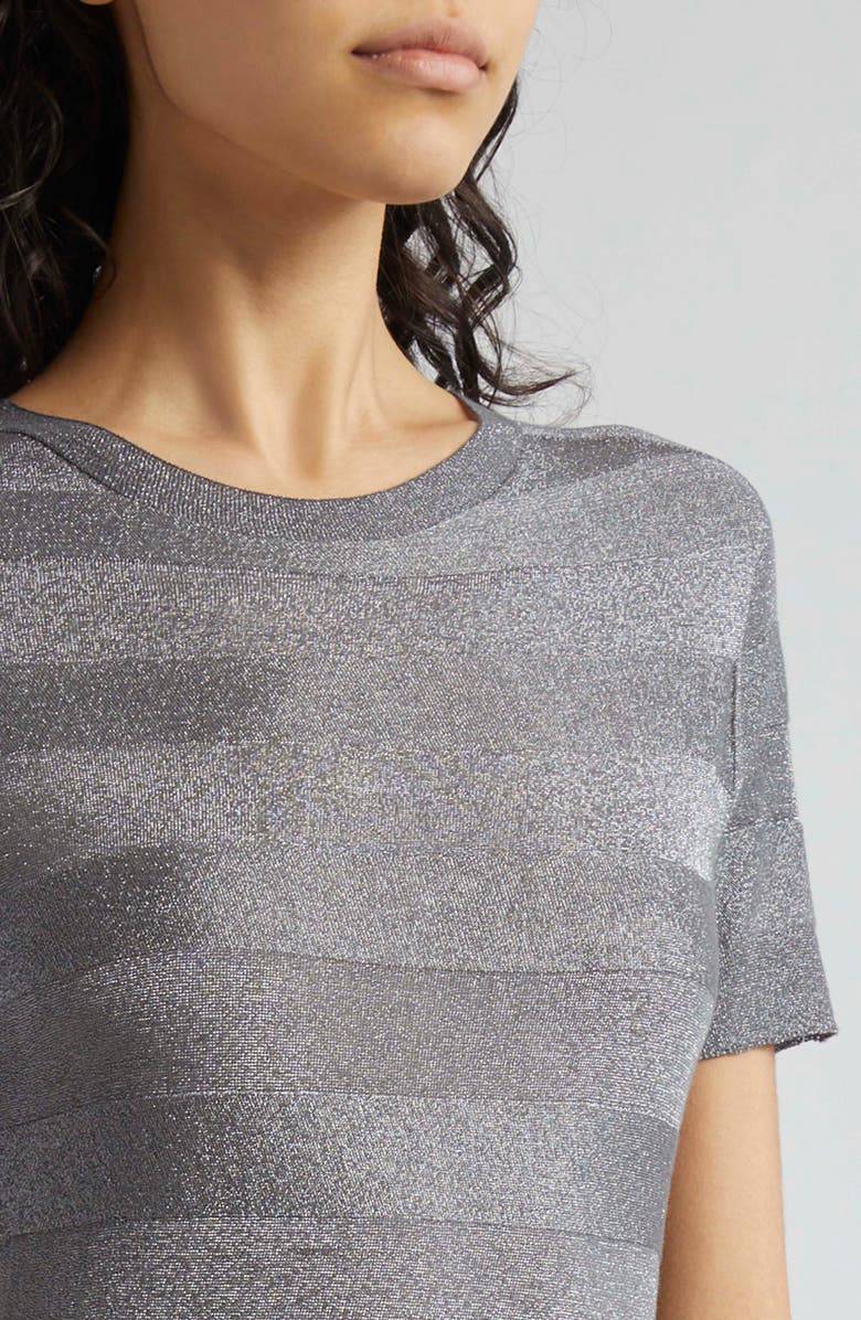 Emporio Armani Stripe Maxi Dress, Alternate, color, Solid Light Grey