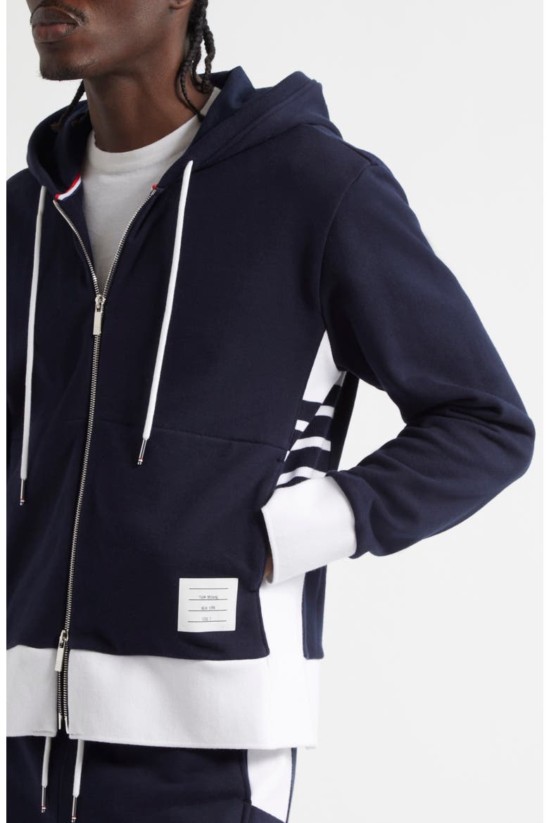 Engineered 4-Bar Cotton French Terry Zip-Up Hoodie, Alternate, color, 415 NAVY