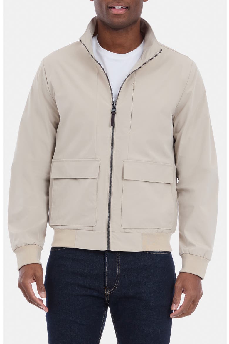 Rib Hem Zip Softshell Jacket, Main, color, DUNE