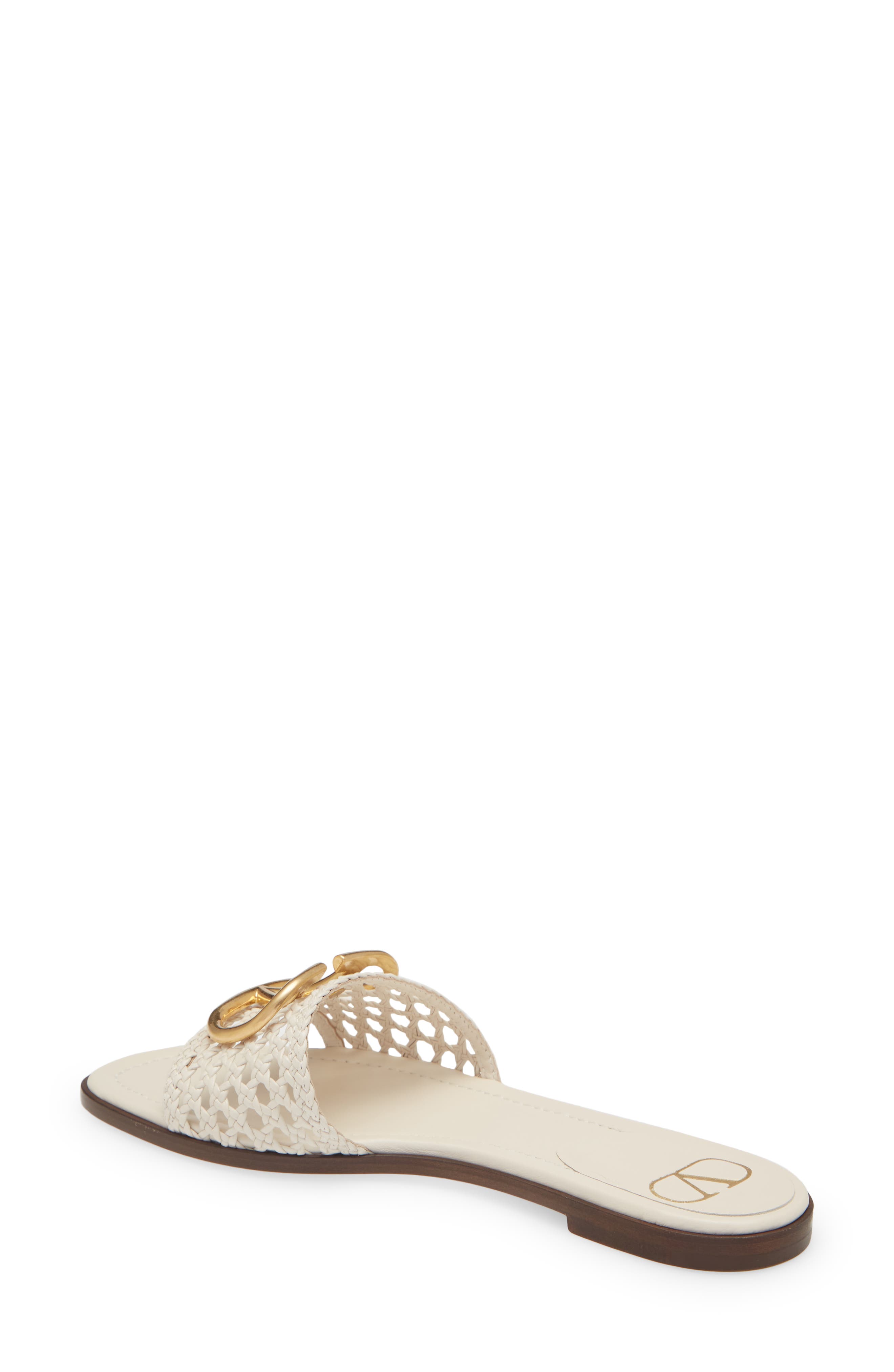 Valentino Garavani CROCHET VLOGO SLIDE SANDAL, Alternate, color, 