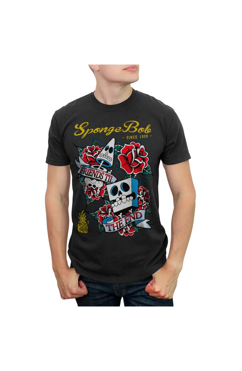 SpongeBob SquarePants Men's SpongeBob SquarePants Friends Til the End  Graphic T-Shirt, Main, color, Black