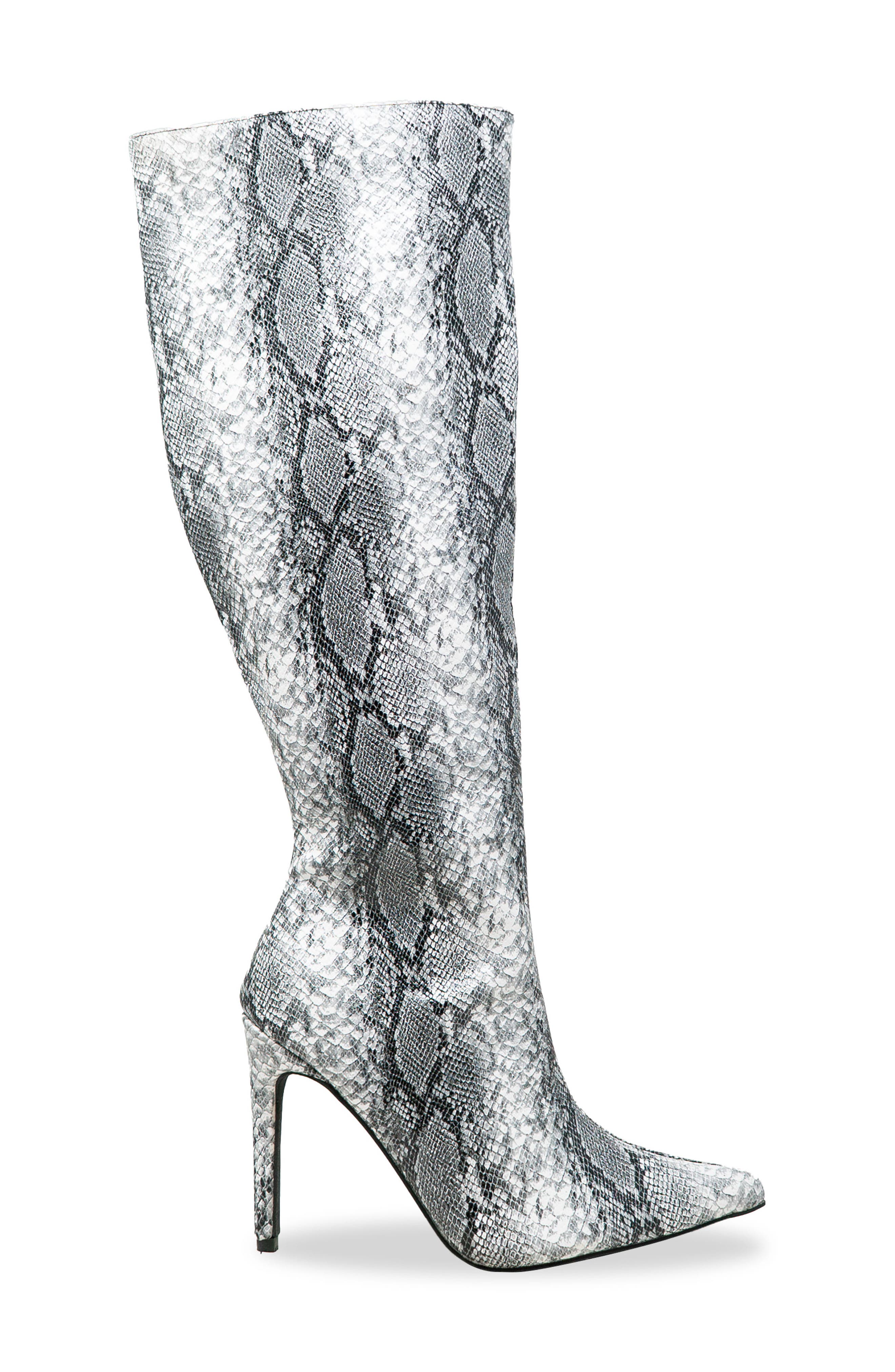 Knee High Boot, Alternate, color, BLACK SNAKE