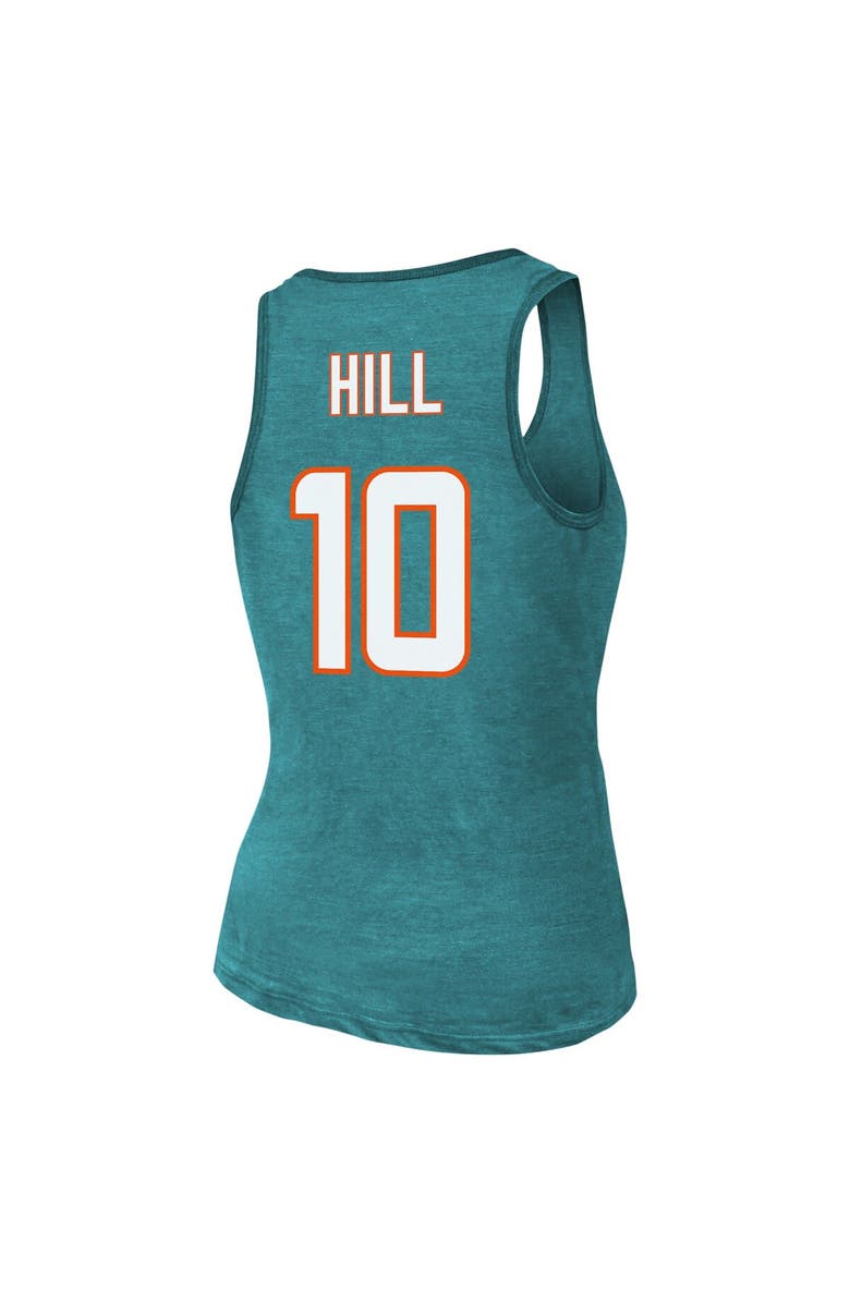 Majestic Threads Women's Majestic Threads Tyreek Hill Aqua Miami Dolphins Name & Number Tri-Blend Tank Top, Alternate, color, Aqua