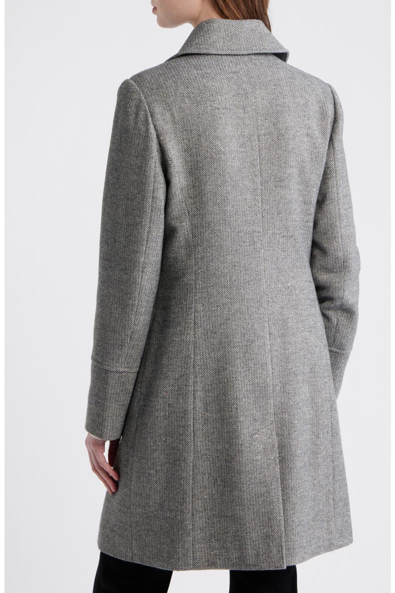 Herringbone Flap Pocket Coat, Alternate, color, DARK GREY HERRINGBONE
