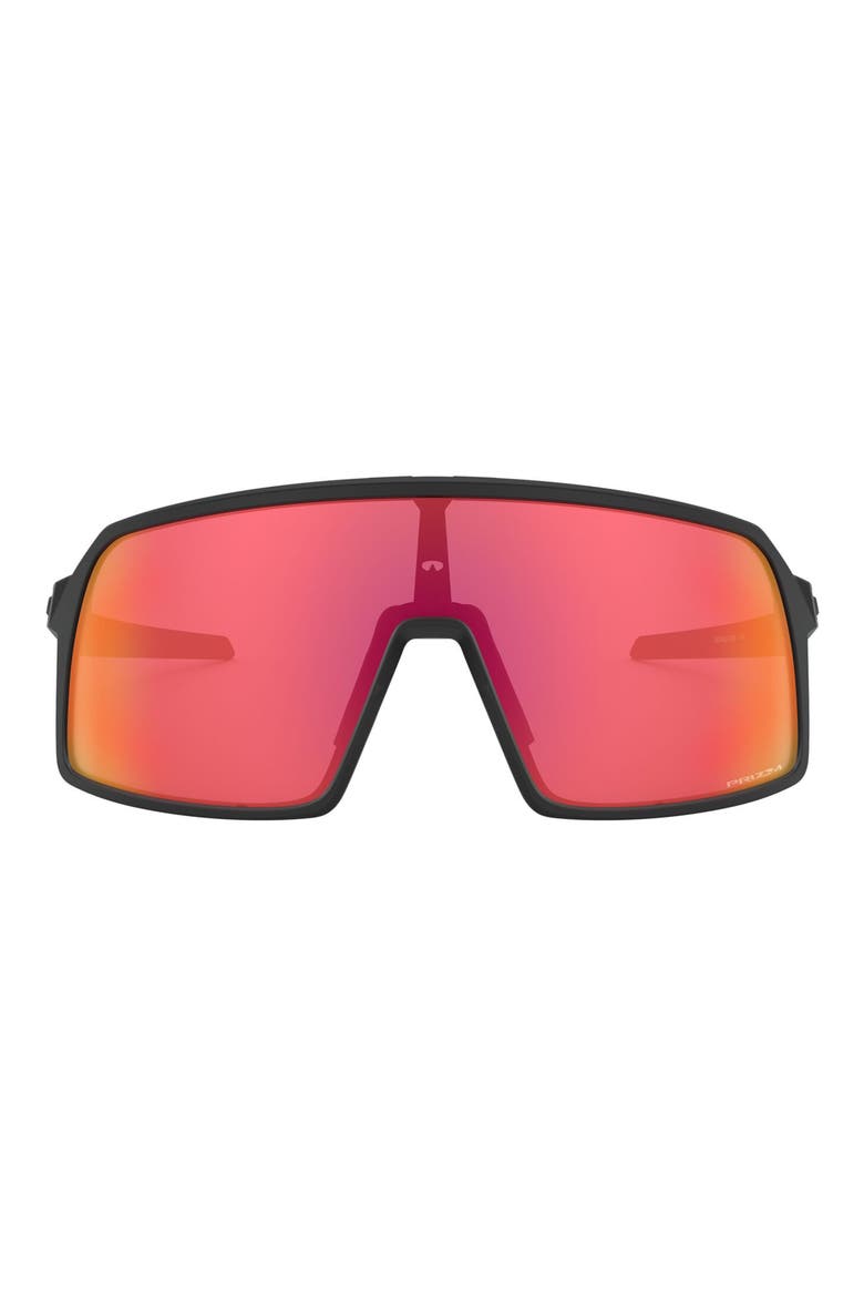 Sutro S 128mm Prizm™ Wrap Shield Sunglasses, Main, color, POL BLACK