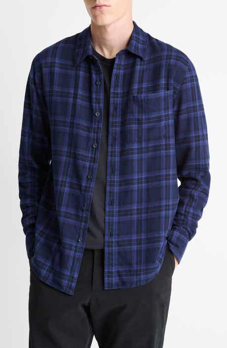 Vince Big Horn Plaid Flannel Button-Up Shirt