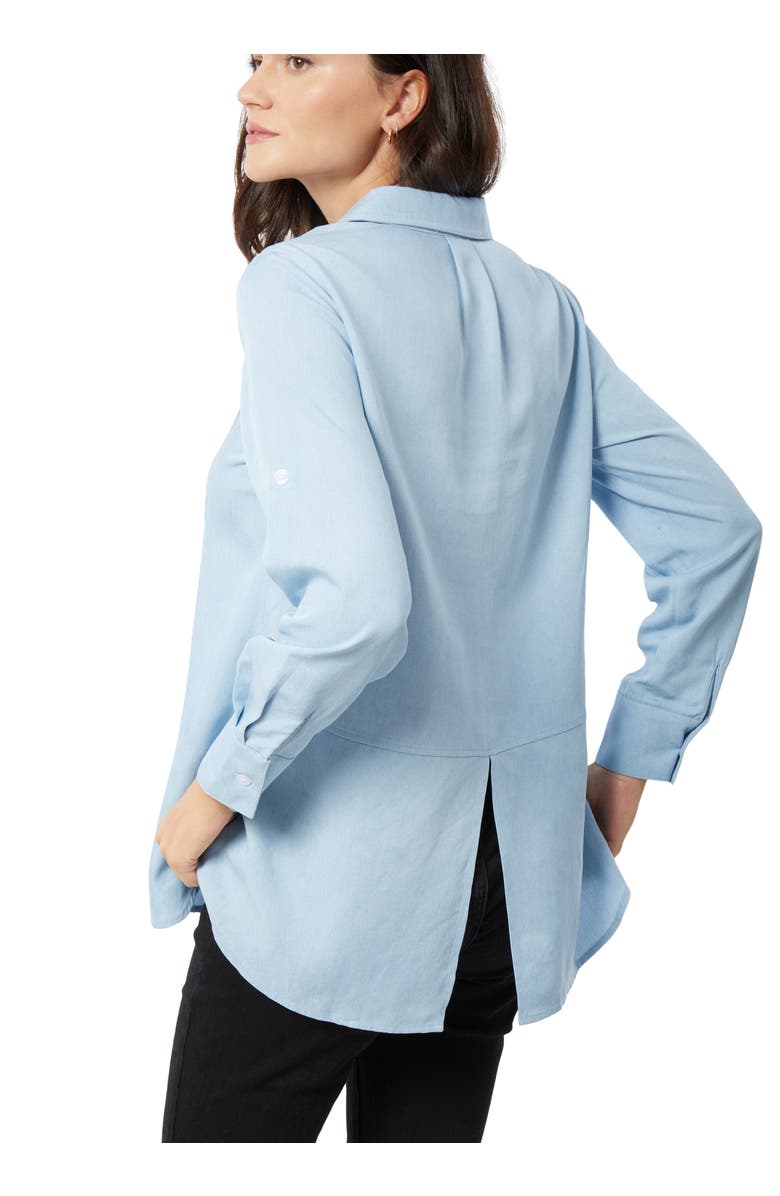 Ingrid & Isabel Button Down Maternity and Nursing Jean Shirt, Alternate, color, Light Wash