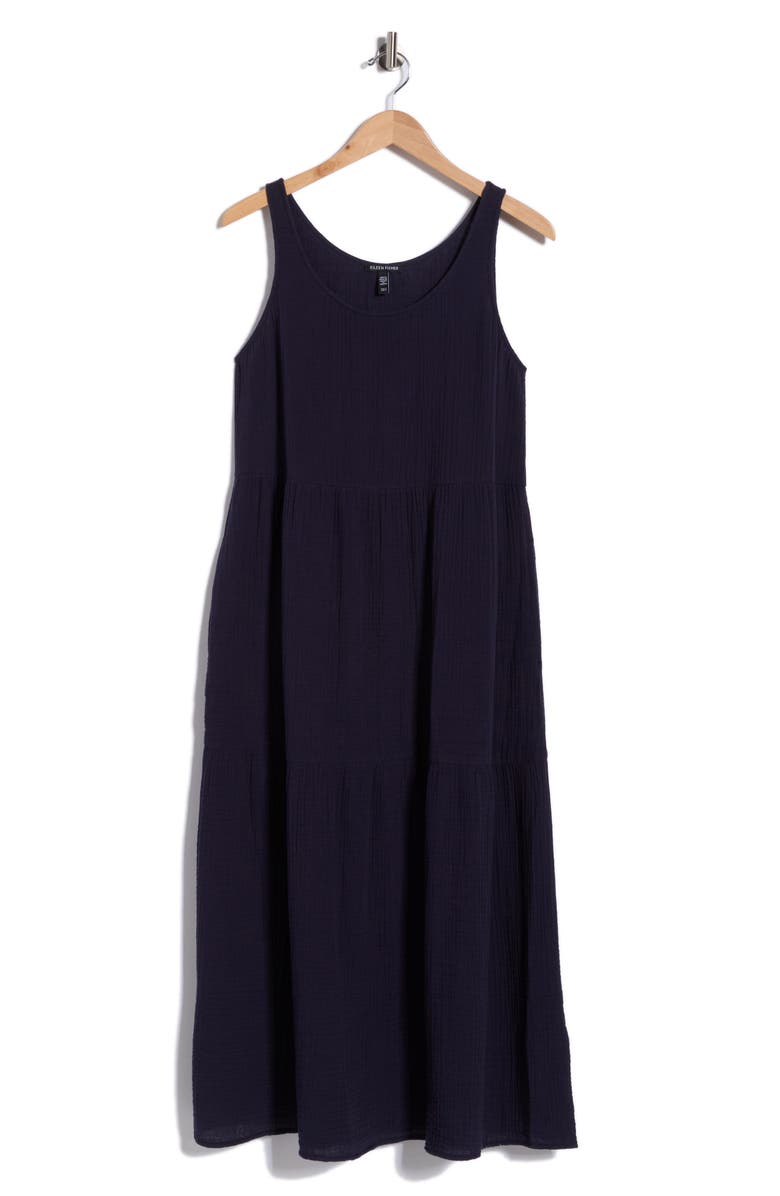 Eileen Fisher Organic Cotton Maxi Dress, Main, color, Ink