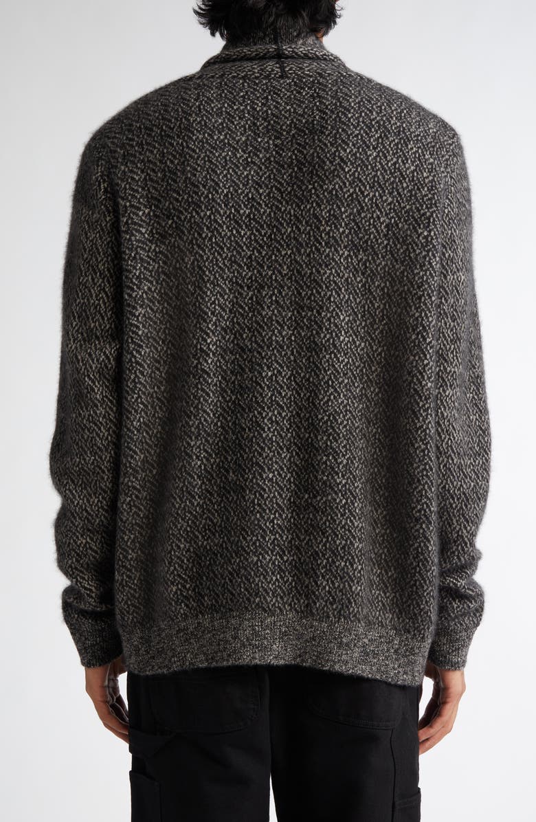 FRENCKENBERGER Hamza Open Front Cashmere & Silk Herringbone Cardigan, Alternate, color, 