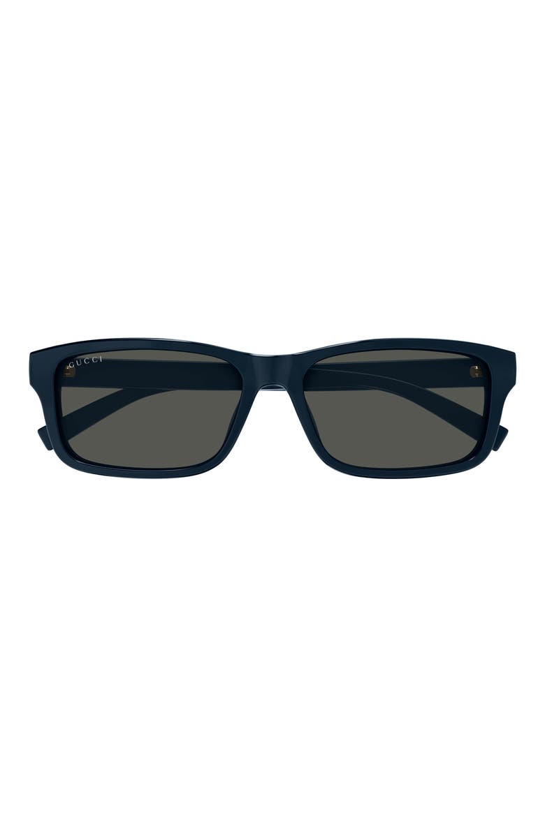57mm Rectangular Sunglasses, Main, color, BLUE