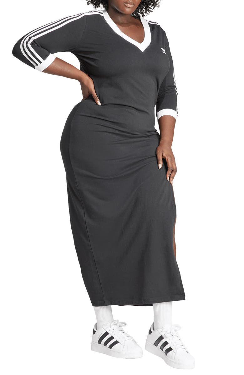 adidas Originals Lifestyle V-Neck Maxi Dress, Alternate, color,