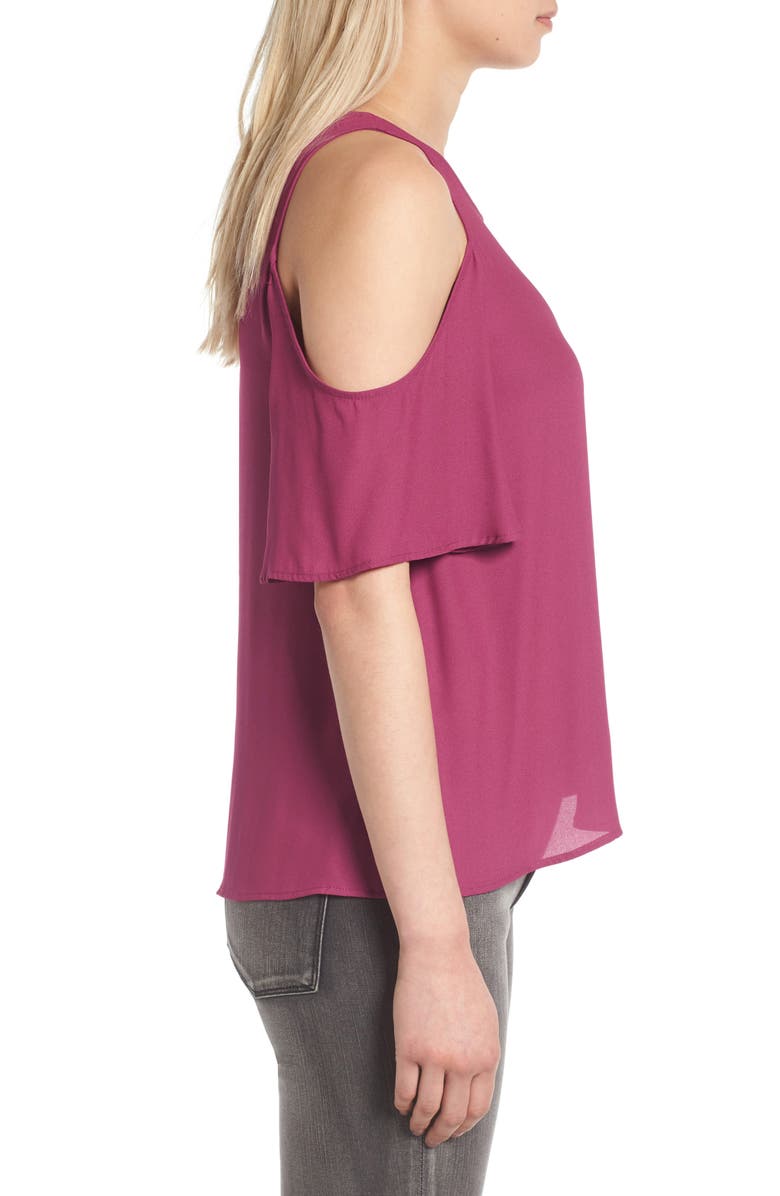 All in Favor Cold Shoulder Top, Alternate, color, 