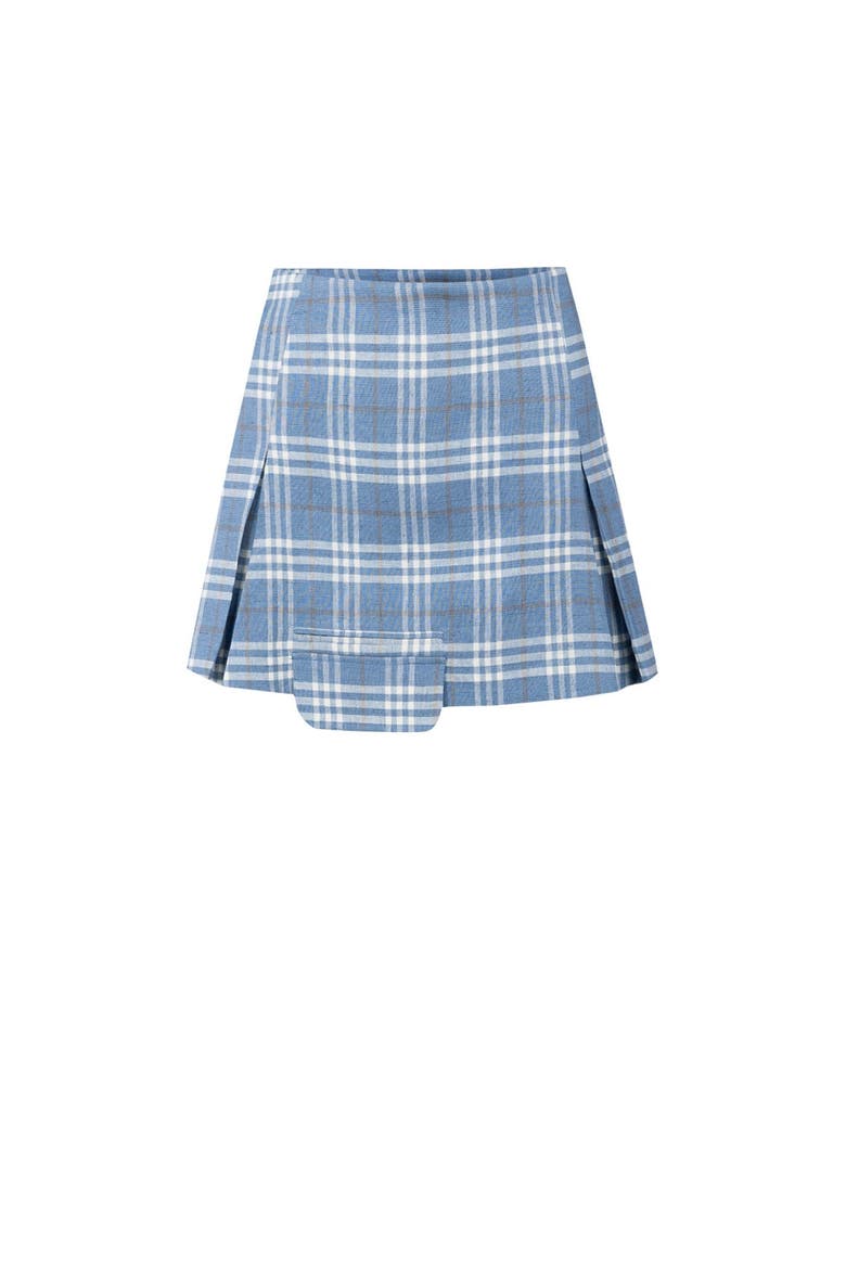 Linen Blend Free Heaven Pleated Mini Skirt, Alternate, color, blue