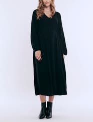 MOTHERHOOD MATERNITY Long Sleeve Button Front Maternity Midi Dress