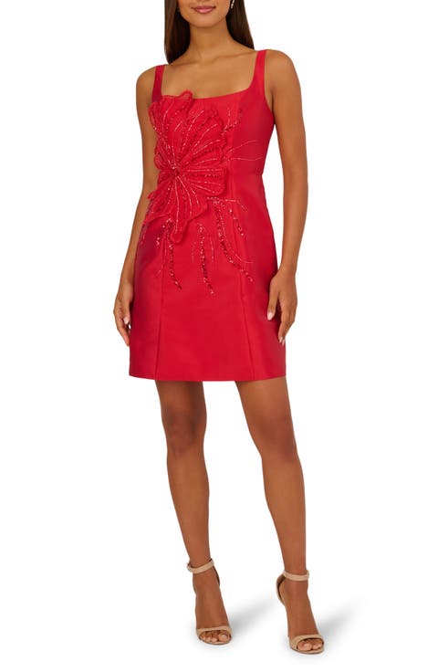 Beaded Petal Mikado Dress