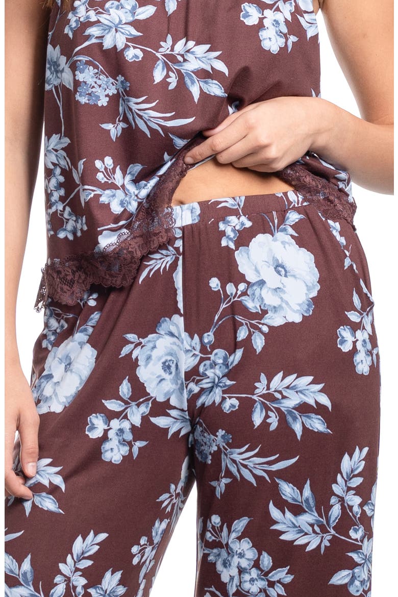Rihanna Knit Camisole Pajamas, Alternate, color, CHOCOLATE