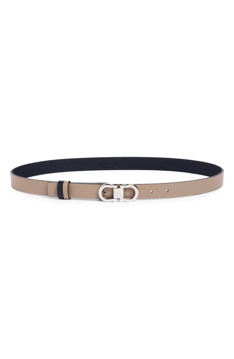 Double Gancio Reversible Leather Belt