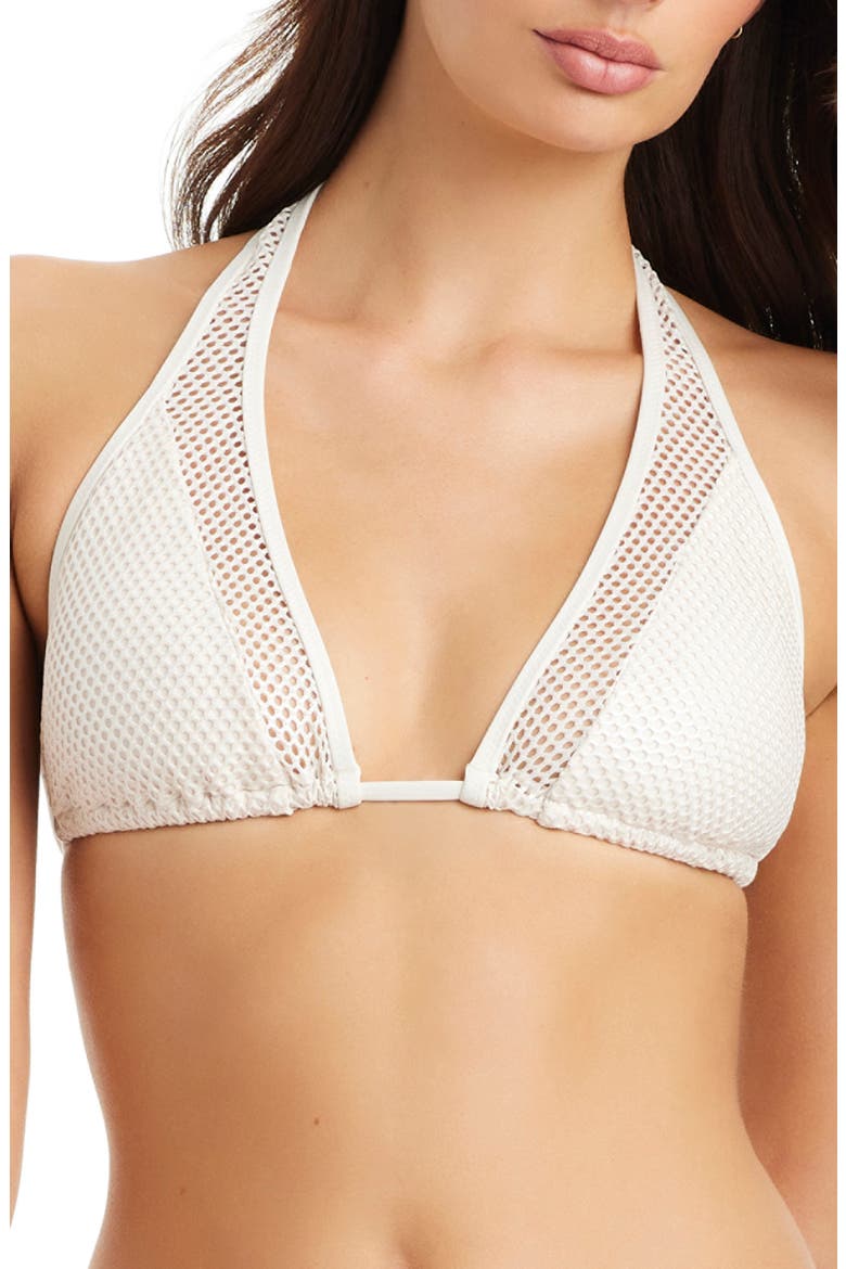 Mesh Triangle Bikini Top, Main, color, WHITE GOLD
