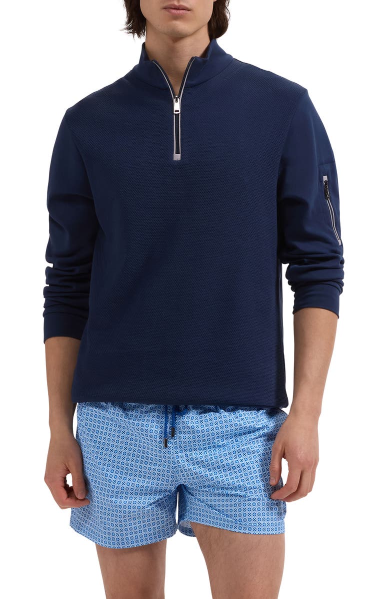 Bugatchi Kai Swim Trunks, Main, color, Vista Blue